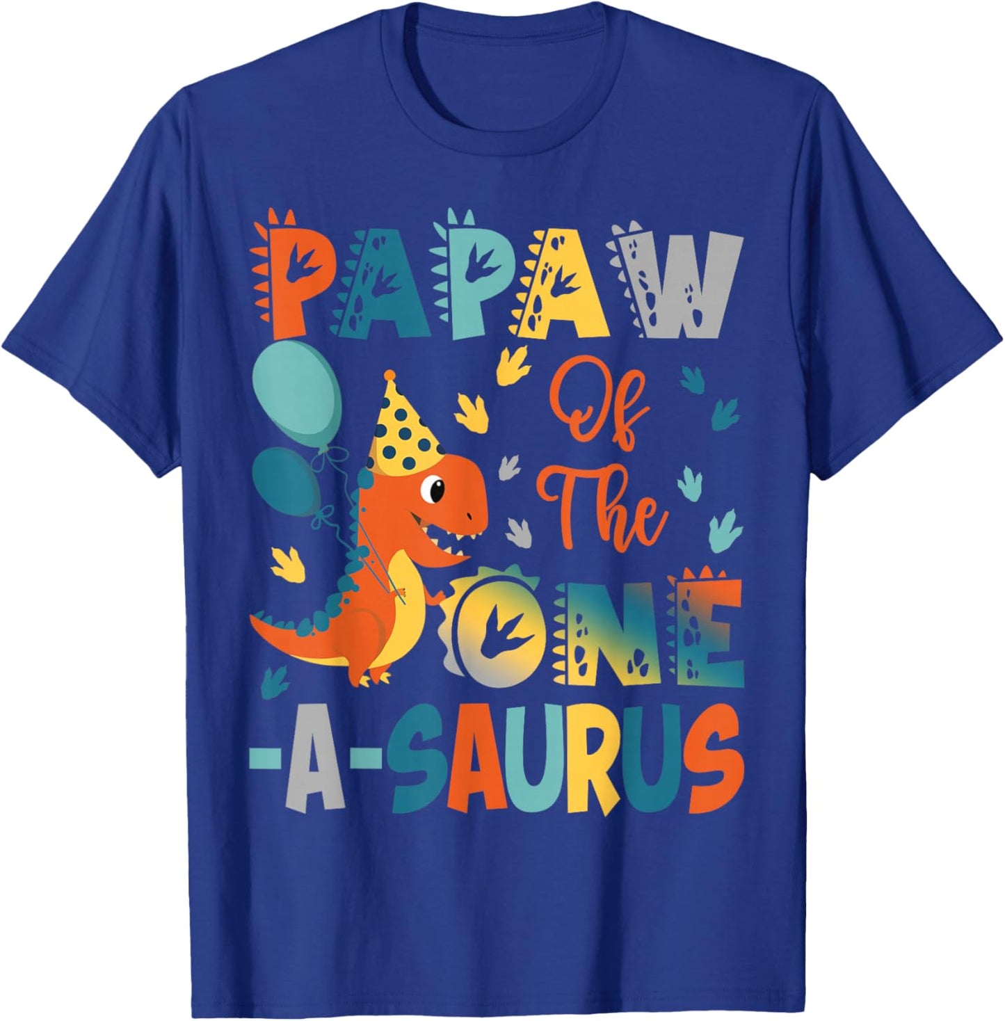 Papaw Of The One-A-Saurus 2Nd Birthday Dinosaur Party T-Shirt - T-Shirt | Royal