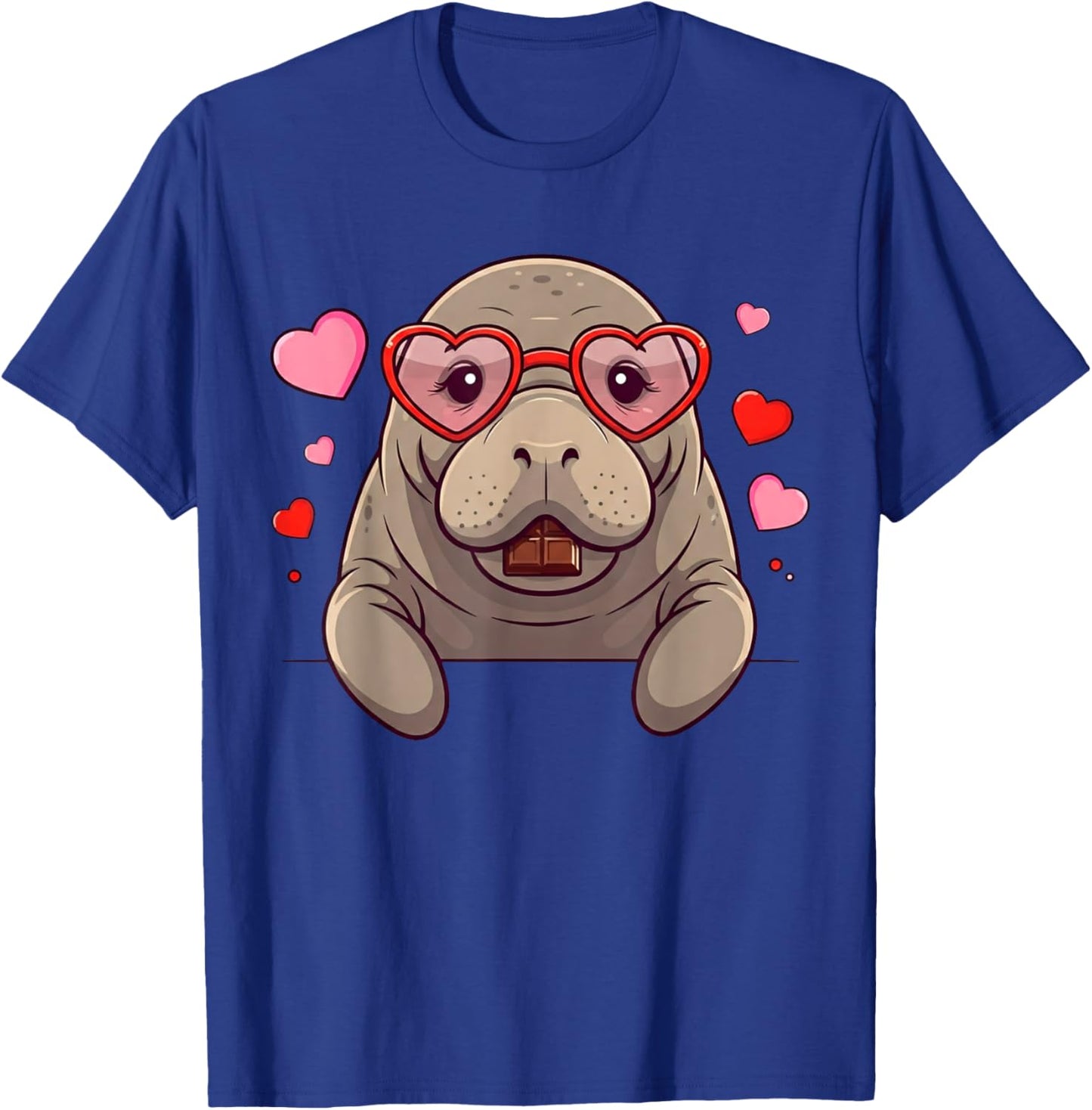 Funny Manatee Heart Chocolate Valentine Kids T-Shirt - T-Shirt | Royal