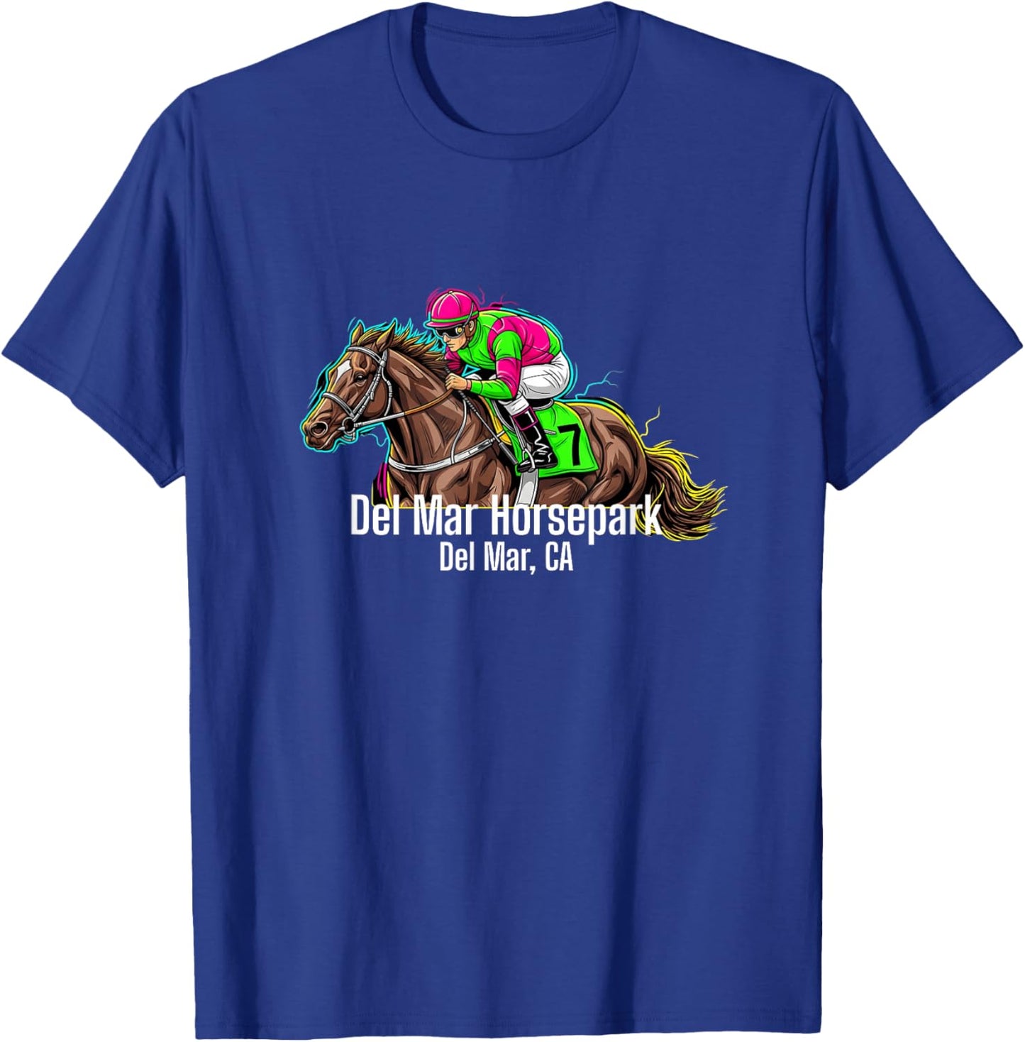 Del Mar Horse Racing California Race Track Thoroughbred Club T-Shirt - T-Shirt | Royal