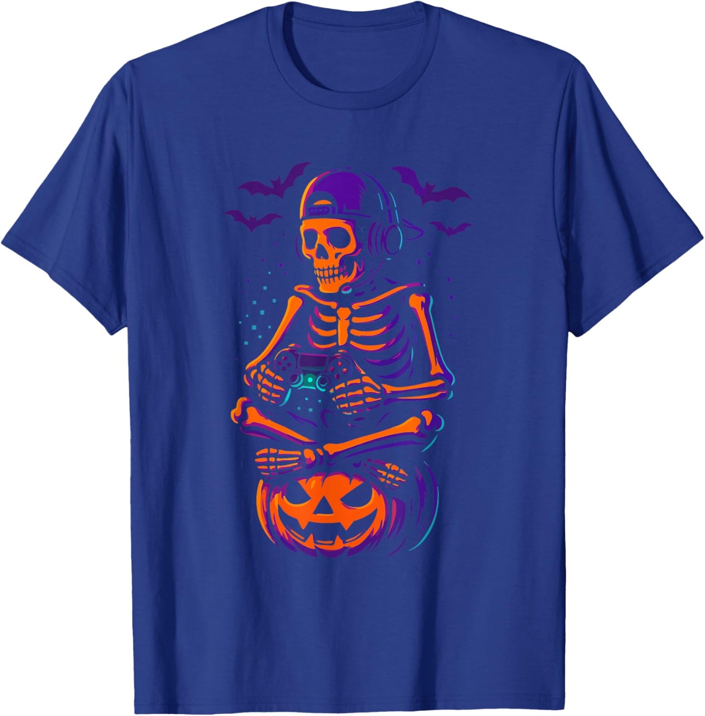 Gamer Halloween – Video Game Skeleton with Controller T-Shirt - T-Shirt | Royal
