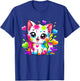 Coloré Rainbow Paint Splash Kawaii Chaton Mignon T-Shirt - T-Shirt | Royal