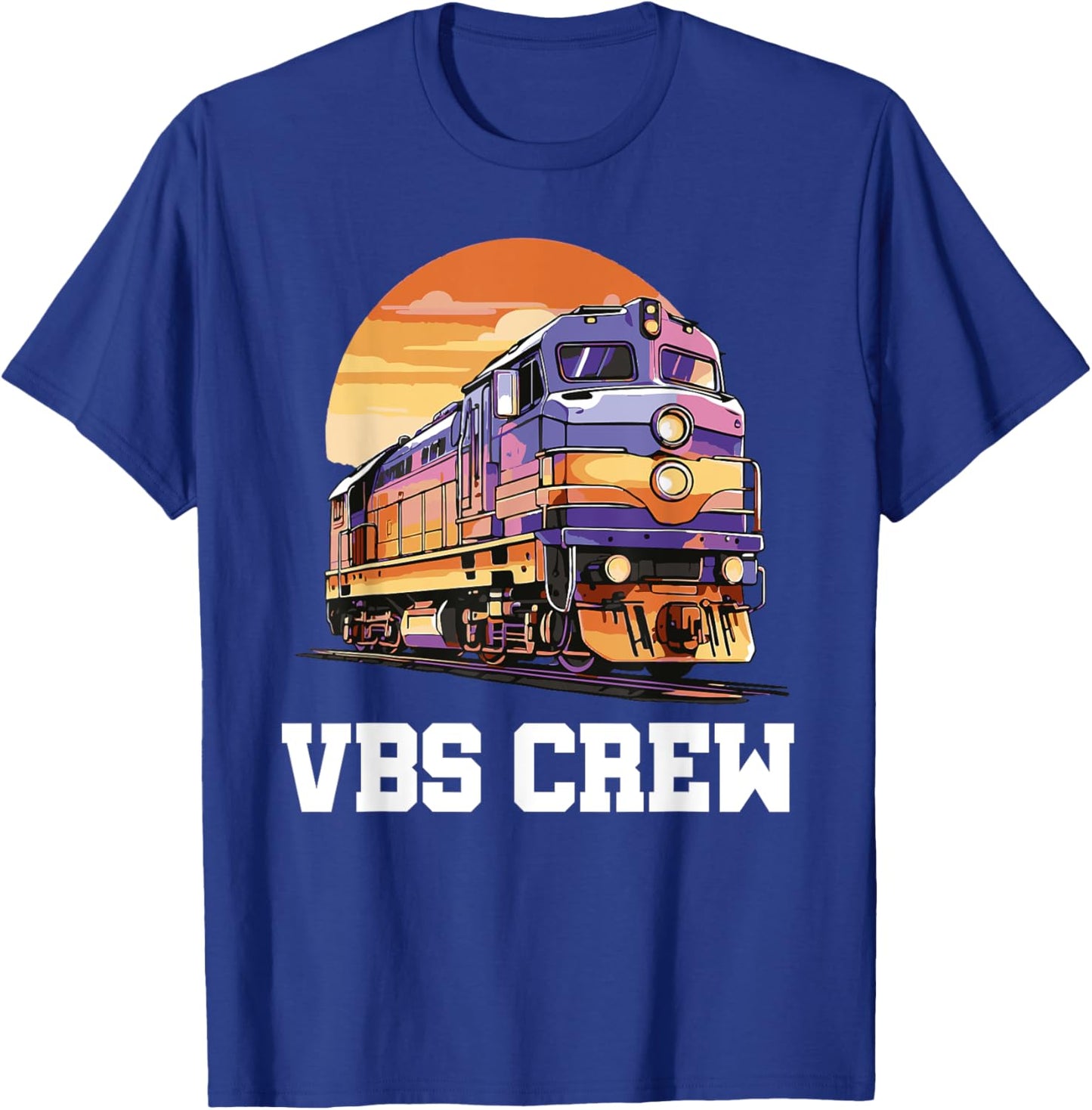 I Love VBS 2025 Vacation Bible School Railroad VBS Crew T-Shirt - T-Shirt | Royal