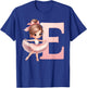 Ballerina Girl Dancing Name First Letter E Girly Tutu Ballet T-Shirt - T-Shirt | Royal