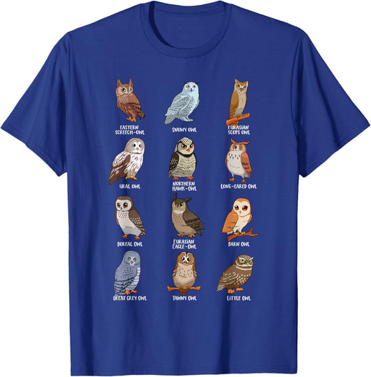 Cartoon Kawaii owls - Owl motif T-Shirt - T-Shirt | Royal