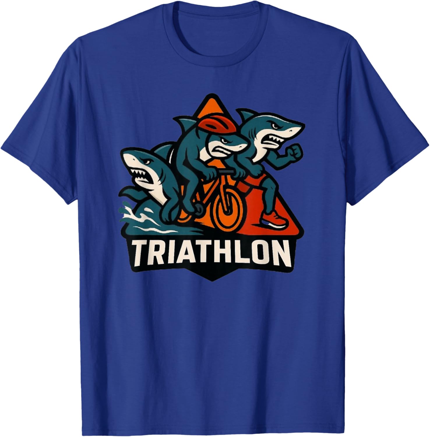 Triathlon Shark Triathlete Funny T-Shirt - T-Shirt | Royal