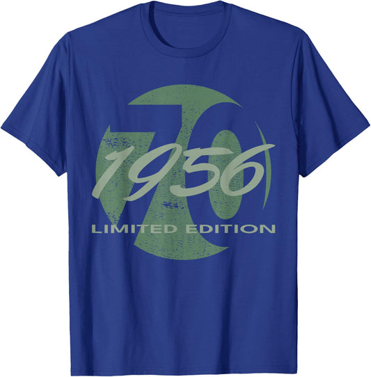 70th Birthday Man Woman 70 Years 1956 Funny Gift T-Shirt - T-Shirt | Royal