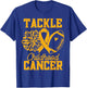 Gold Ribbon Football Tackle Childhood Cancer Awareness T-Shirt - T-Shirt | Royal