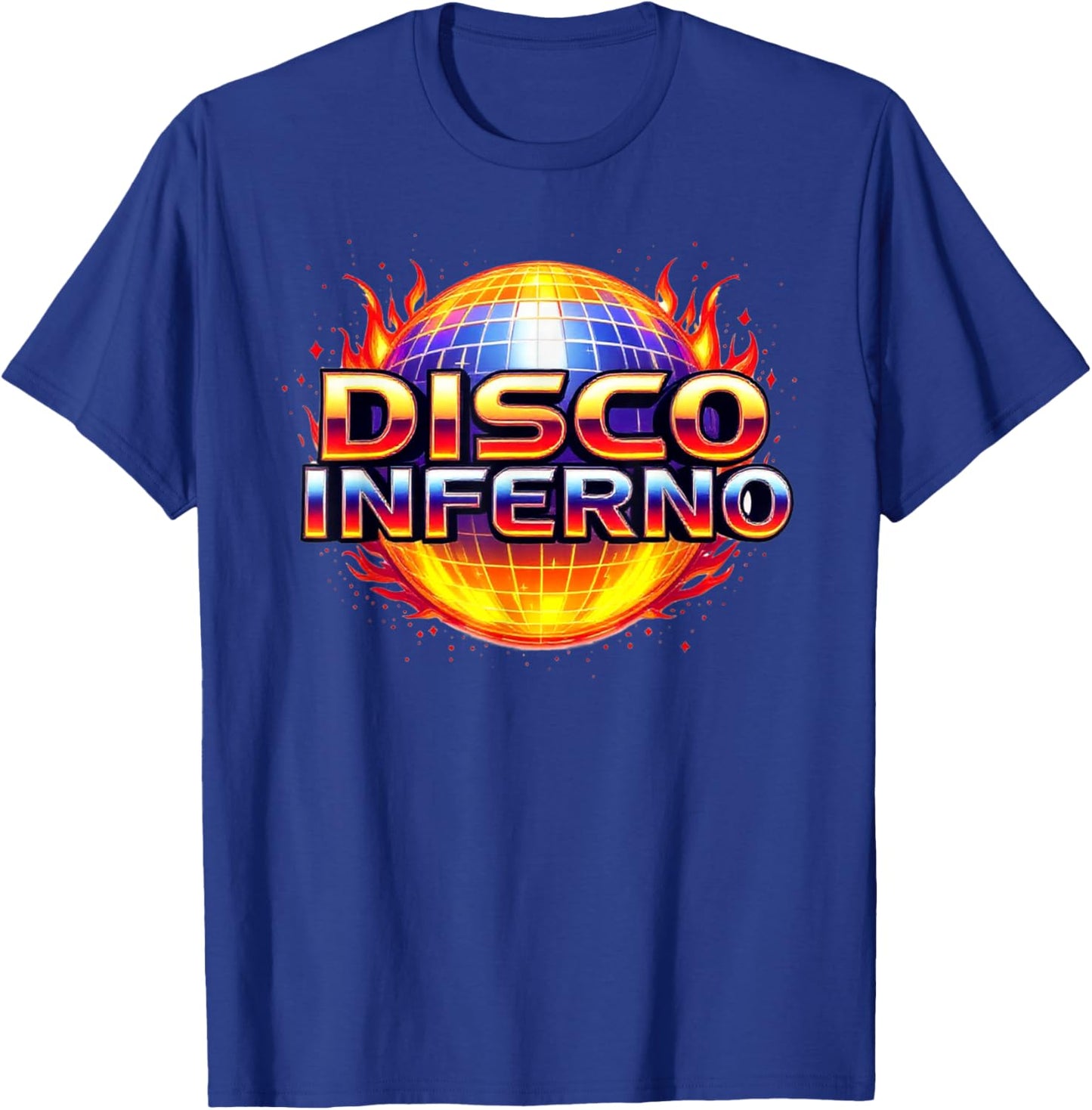 Disco Inferno: 70s Retro Groove, Funk, and Fire T-Shirt - T-Shirt | Royal