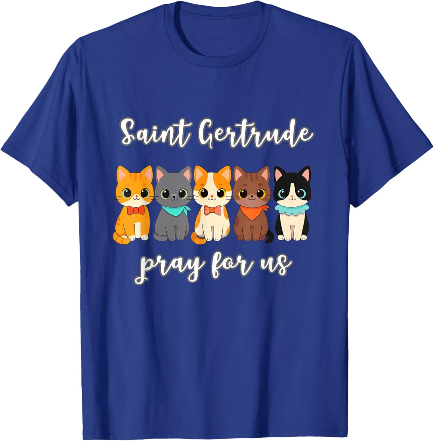 St. Gertrude of Nivelles Protector of Cats Design T-Shirt - T-Shirt | Royal
