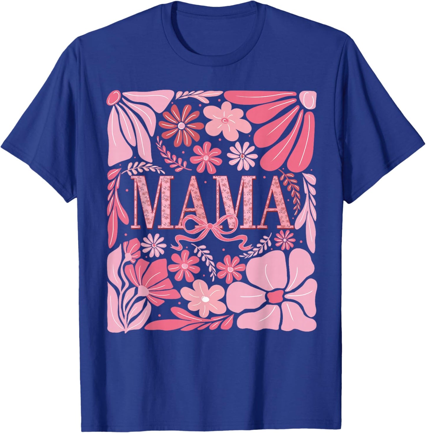 Floral Mama Coquette Boho Mama Mothers Day Retro Floral T-Shirt - T-Shirt | Royal