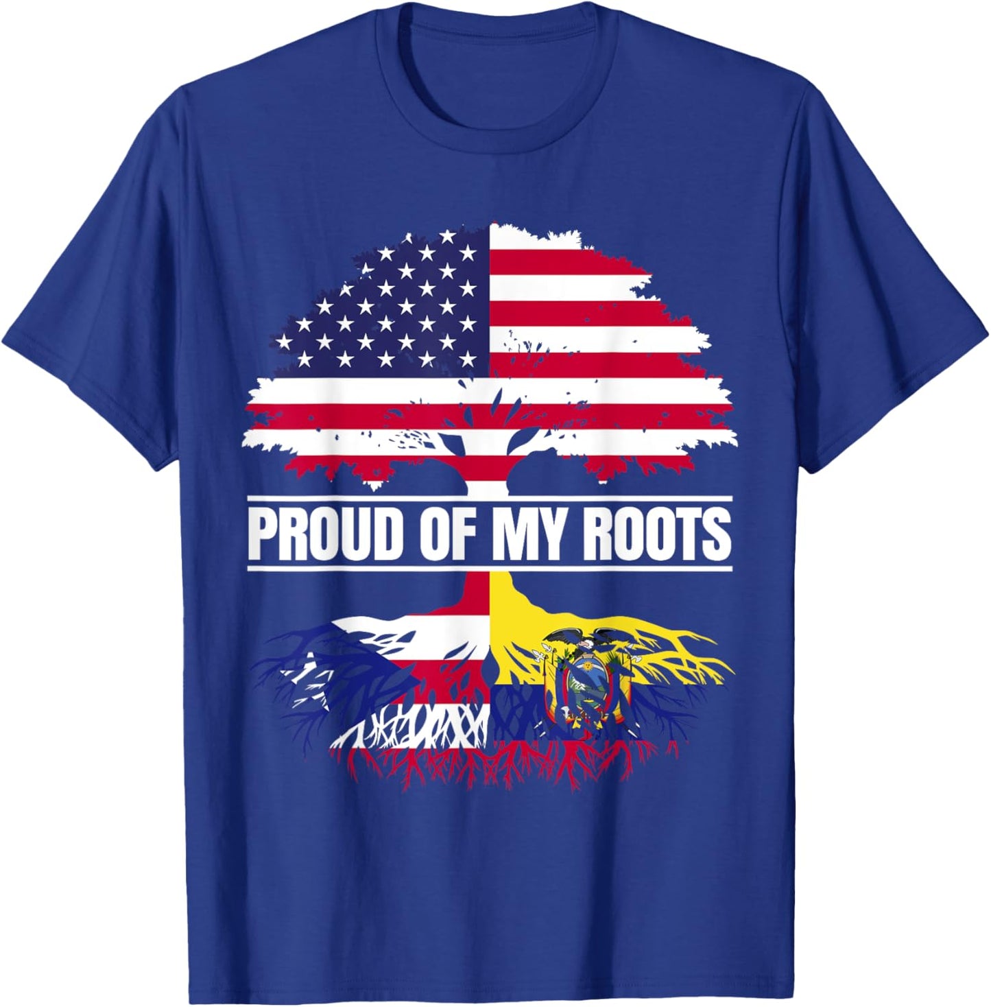 Boricua Ecuador Mix Proud of Roots Puerto Rican Ecuadorian T-Shirt - T-Shirt | Royal