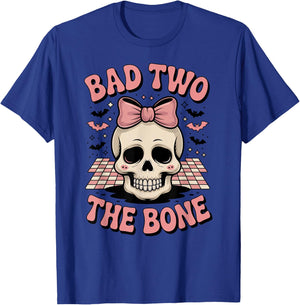 Halloween Skull Bow T-Shirt - T-Shirt | Royal