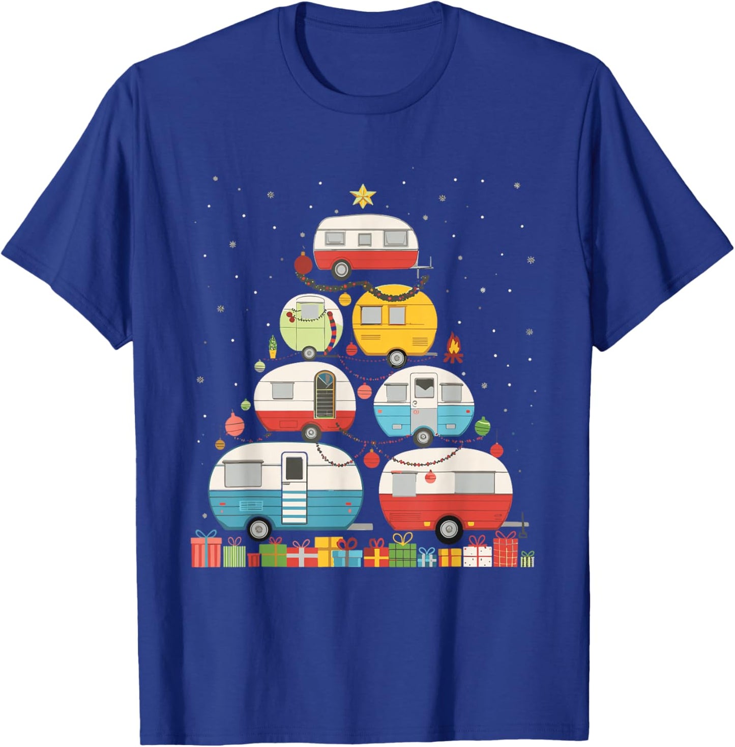 Camping Christmas Tree T-Shirt - T-Shirt | Royal