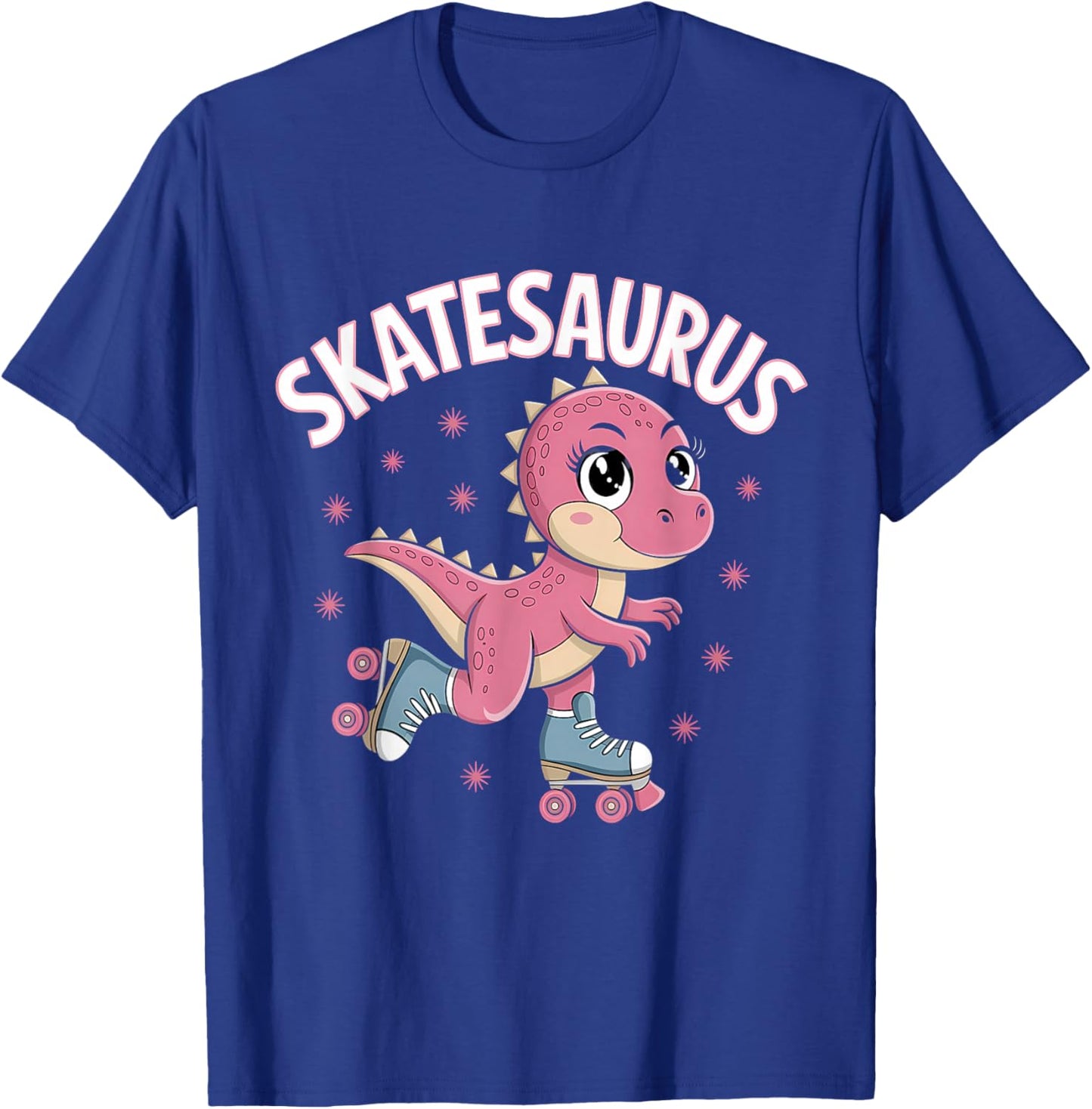 Roller Skating Dinosaur T-Rex Skate Dino Funny Roller Skater T-Shirt - T-Shirt | Royal