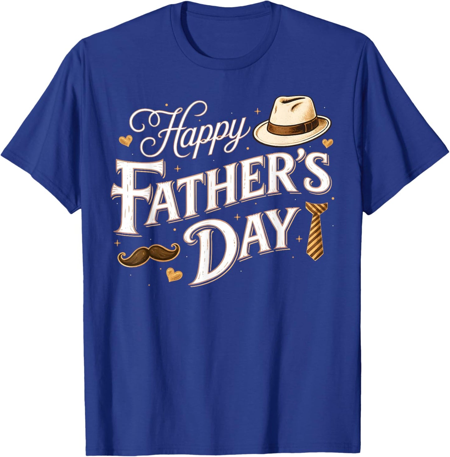 Happy Fathers Day Classic Vintage Retro Dad Grandpa Papa Men T-Shirt - T-Shirt | Royal