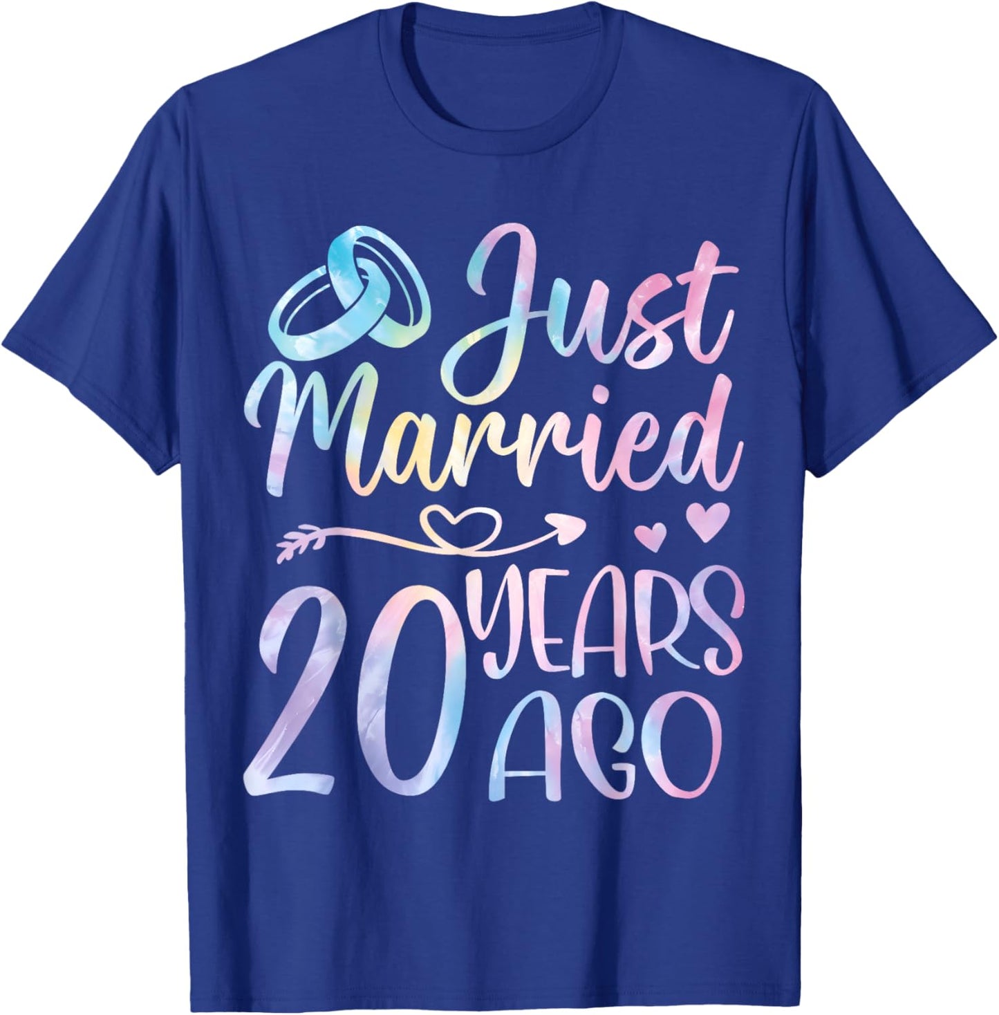 Just Married 20 Years Ago Couple 20th Wedding Anniversary T-Shirt - T-Shirt | Royal
