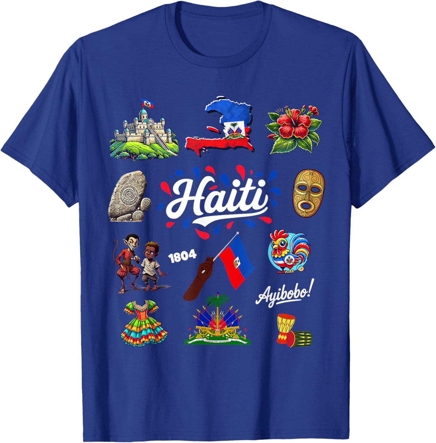 Haitian Pride Culture Heritage Outfit Idea Haiti Flag kids T-Shirt - T-Shirt | Royal