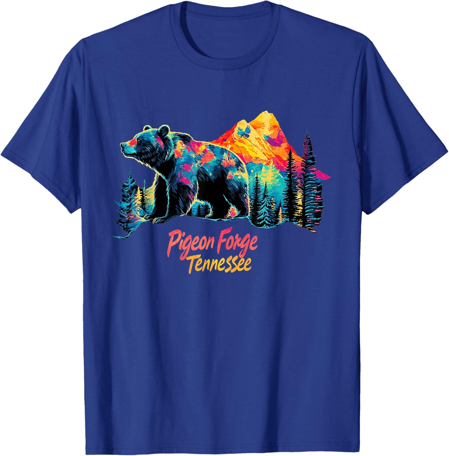 Pigeon Forge Tennessee Mountains Bear USA Hiking Souvenir TN T-Shirt - T-Shirt | Royal