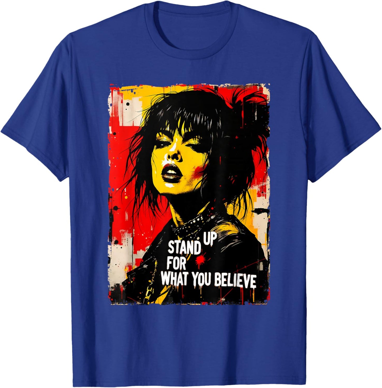 Punk Girl Graffiti Grunge 90s Distressed Graphic Vintage T-Shirt - T-Shirt | Royal