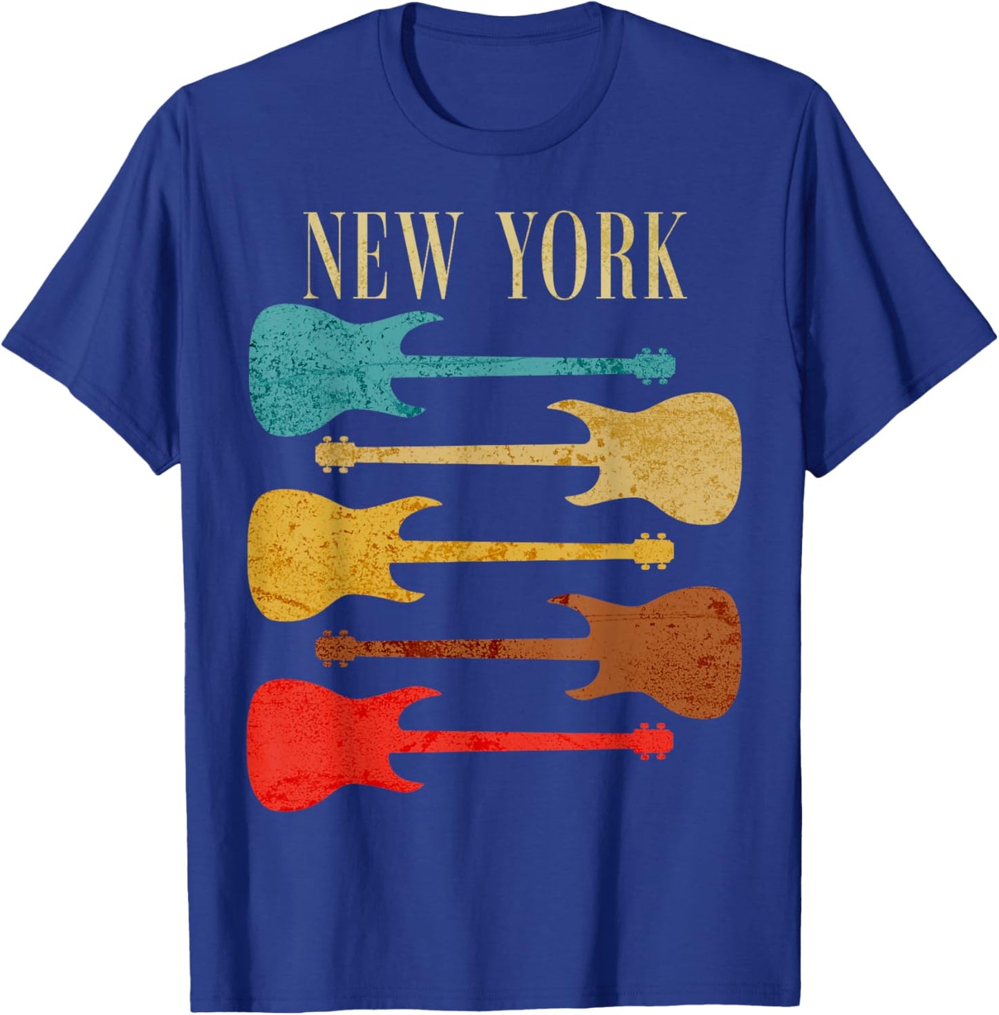 New York Concert Rock Music Festival New York City Guitars T-Shirt - T-Shirt | Royal