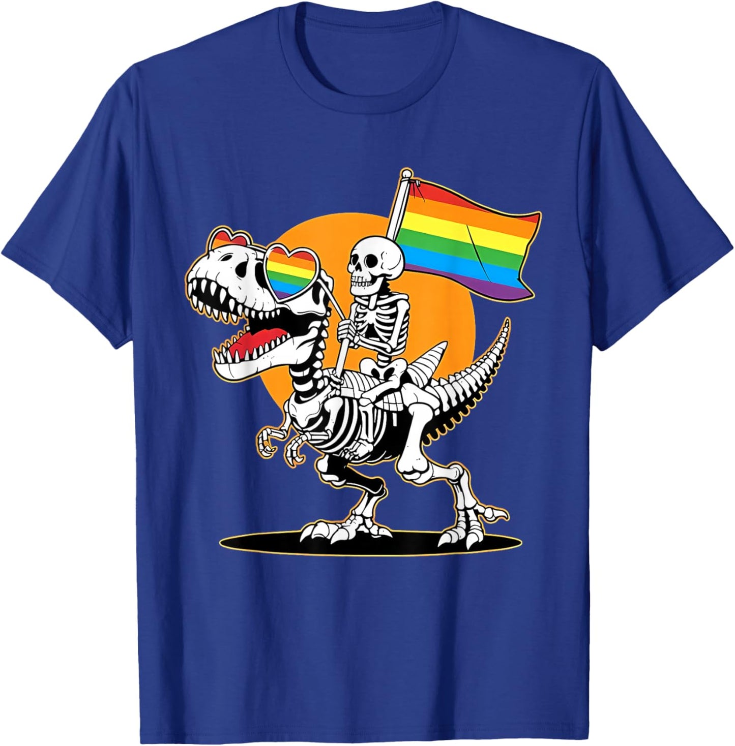 Funny Dino Pride Rainbow Gay Pride Gift T-Shirt - T-Shirt | Royal
