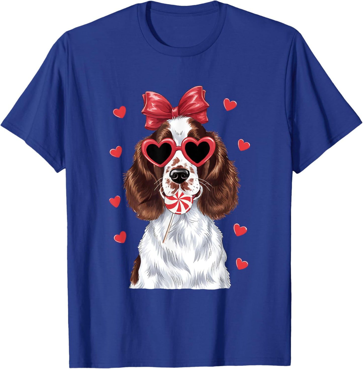 Adorable English Springer Spaniel Sweet Lollipop Valentine T-Shirt - T-Shirt | Royal