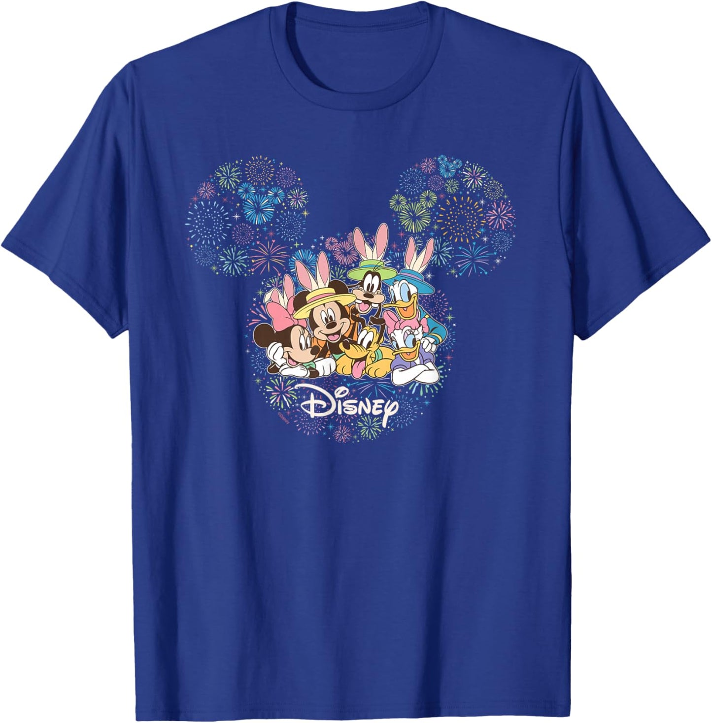 Disney Mickey & Friends Easter Fireworks Icon Vacation Trip T-Shirt - T-Shirt | Royal