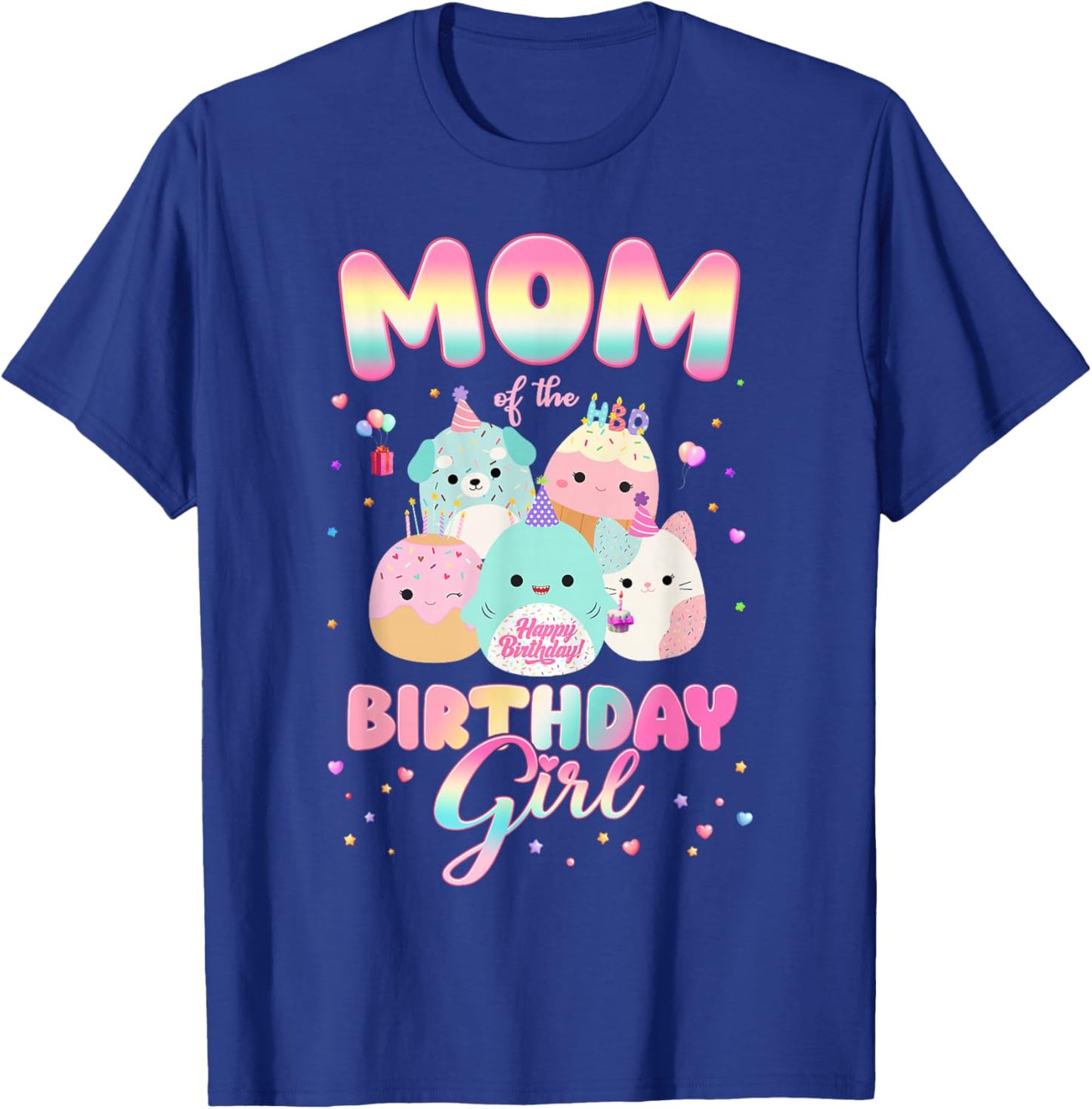 Birthday Family Party Squish Squad Mom Of The Birthday Girl T-Shirt - T-Shirt | Royal