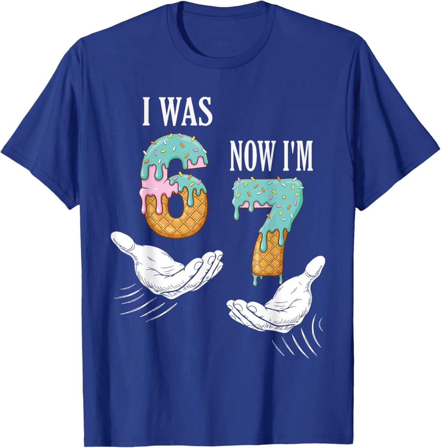 I was 6 Now I’m 7 Funny Birthday Girl Kids Seven Years Old T-Shirt - T-Shirt | Royal