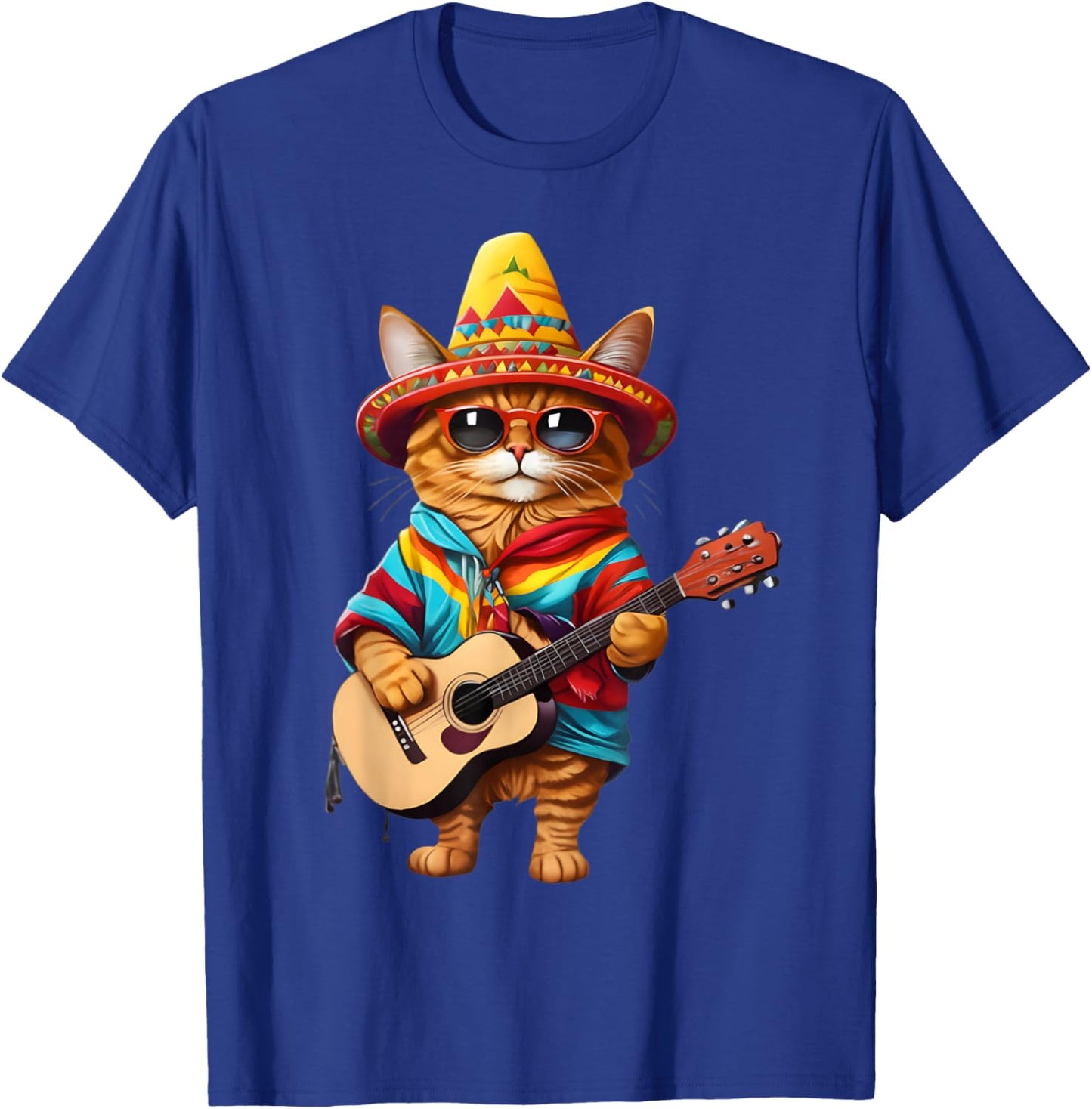 Gatos Before Vatos Mexican Cat Poncho Fiesta Cinco De Mayo T-Shirt - T-Shirt | Royal