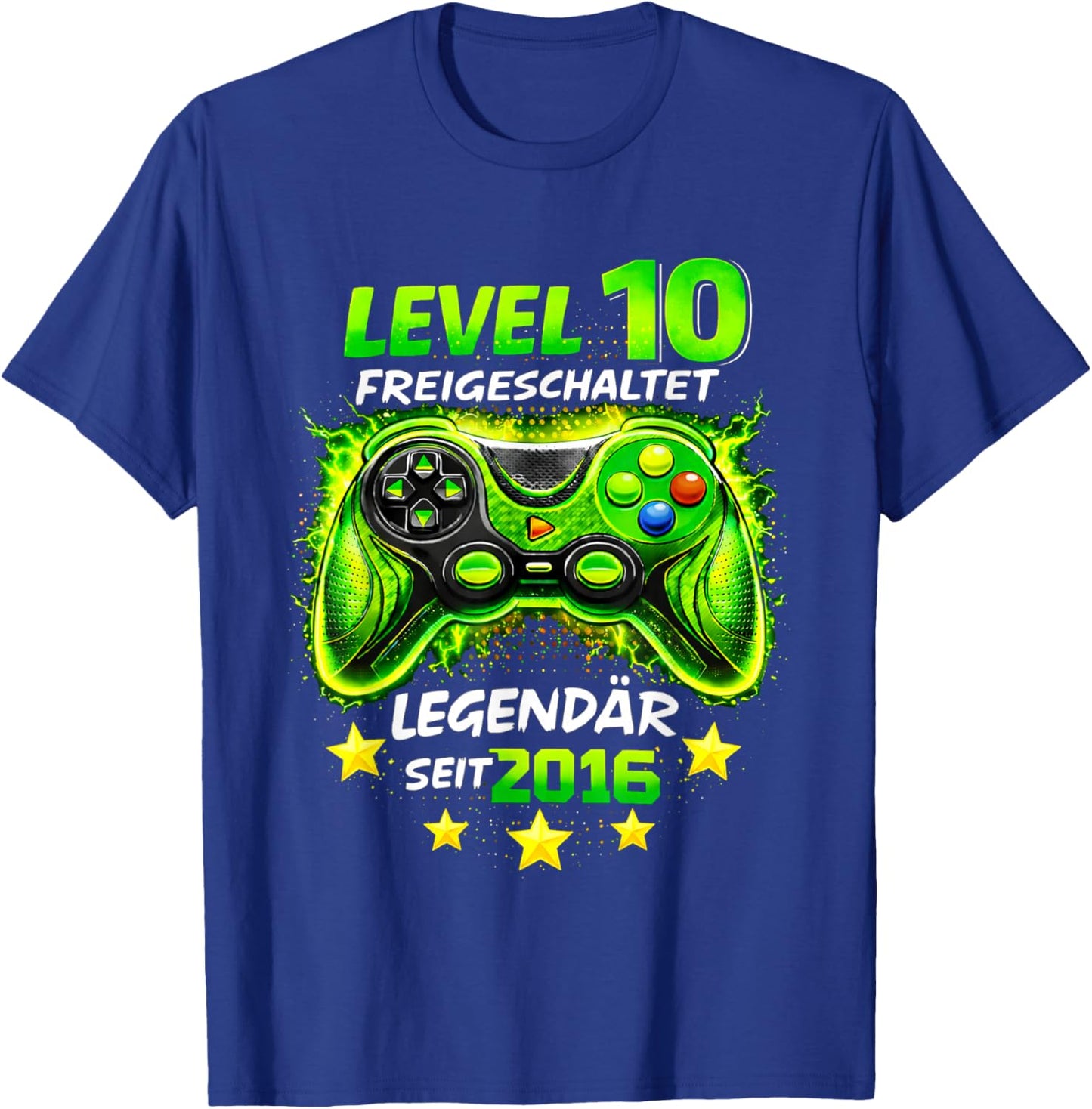 Level 10 Birthday Boy Gamer Funny 2016 10th Birthday T-Shirt - T-Shirt | Royal