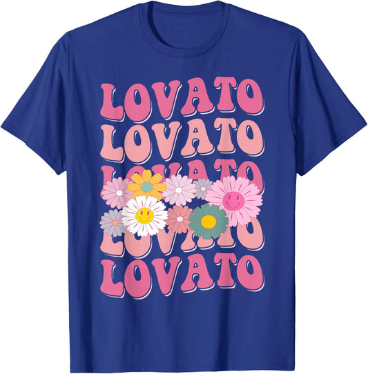 Girl Retro Lovato First Name Personalized Groovy 80's T-Shirt - T-Shirt | Royal