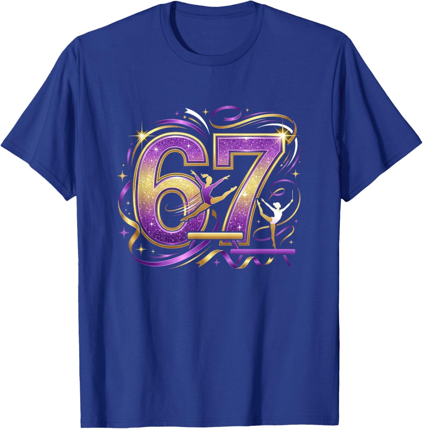 67 Meme Funny Six Seven Gymnastics Lovers Girls T-Shirt - T-Shirt | Royal