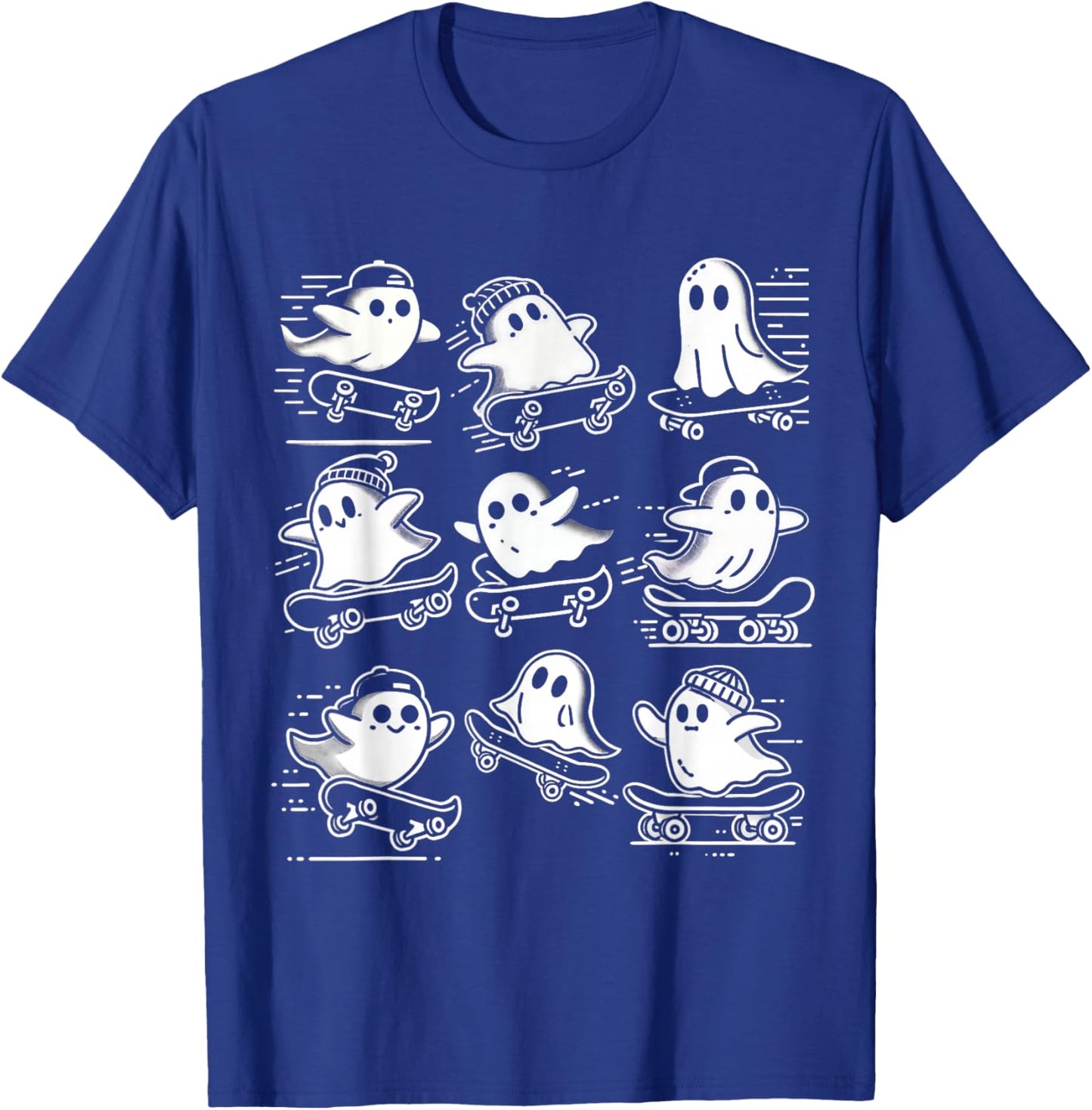 Funny Ghost Skateboard Halloween Costume Skateboarding T-Shirt - T-Shirt | Royal