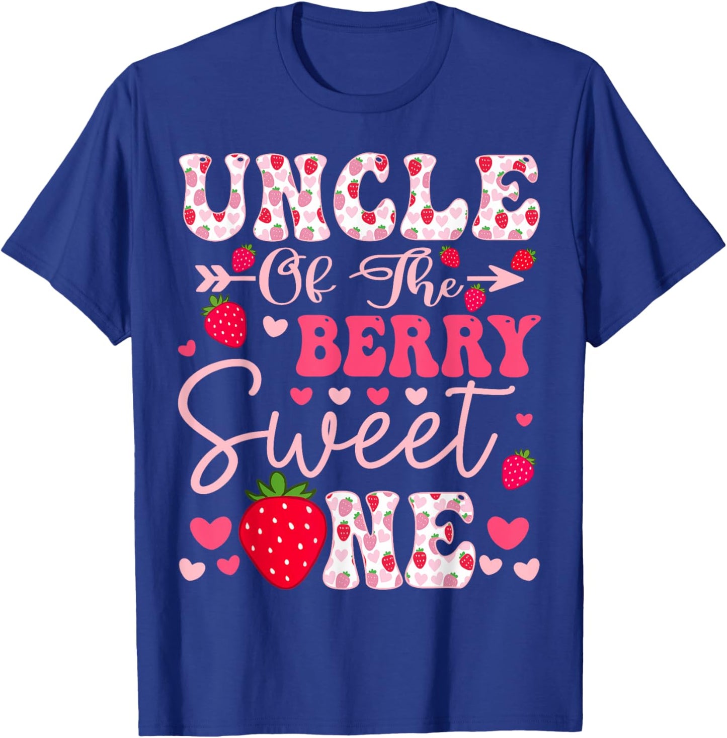 Uncle Of The Berry Sweet One Strawberry 1St Birthday T-Shirt - T-Shirt | Royal