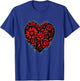 Red Floral Graffiti Heart with Cyan Outline Street Art T-Shirt - T-Shirt | Royal