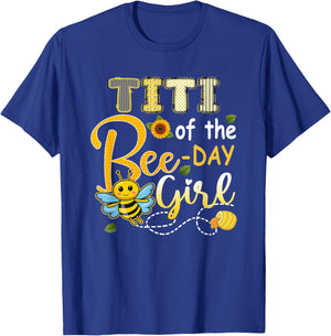 Titi of The Bee-Day Girl Funny Bee Birthday Party T-Shirt - T-Shirt | Royal