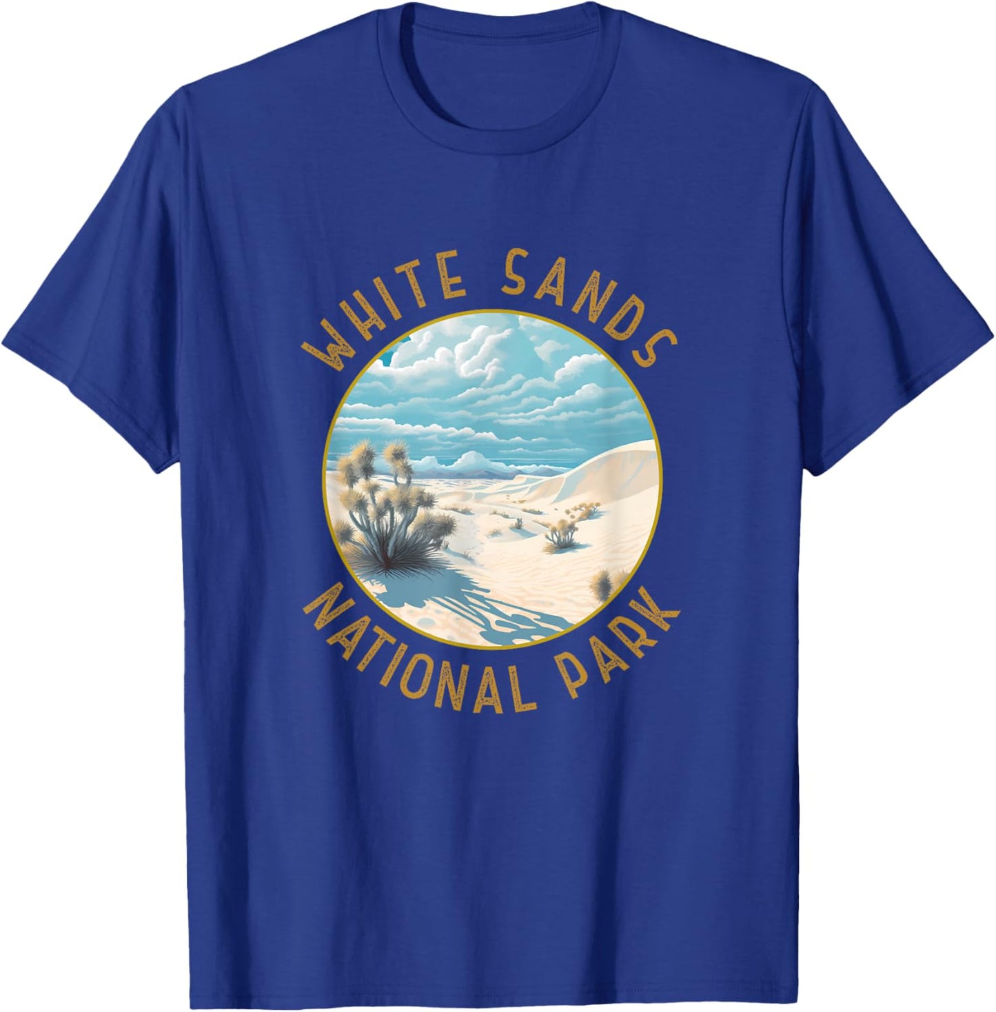 White Sands National Park Illustration Distressed Circle T-Shirt - T-Shirt | Royal
