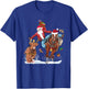 Cowboy Santa Bulldogging Western Cowboy Xmas Funny Christmas T-Shirt - T-Shirt | Royal