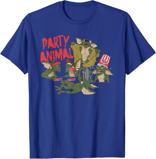 Gremlins Party Animal Vintage Illustration Funny 80's Movie T-Shirt - T-Shirt | Royal