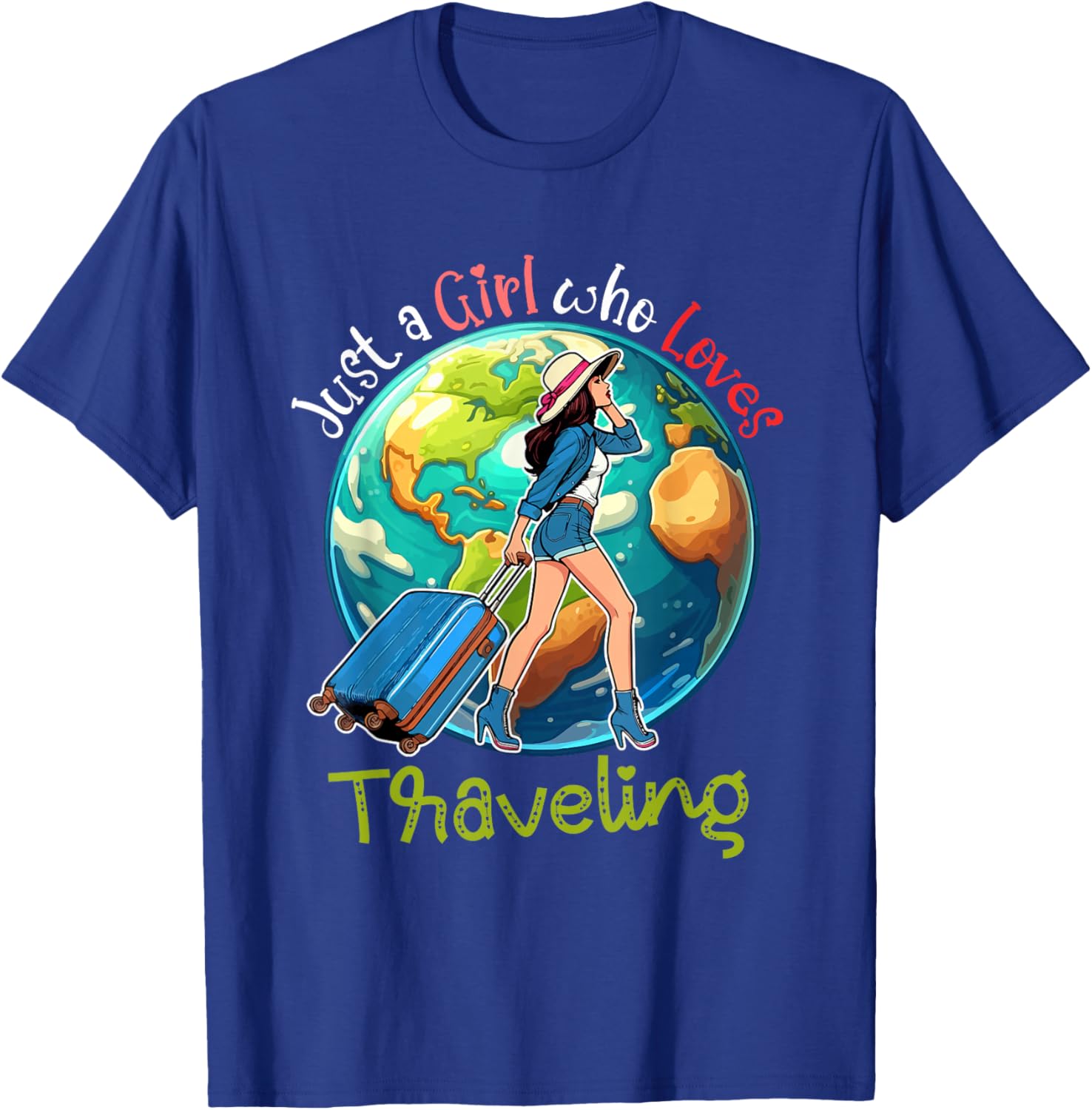 A Girl Loves Traveling Costume Men Matching Travel Lover T-Shirt - T-Shirt | Royal