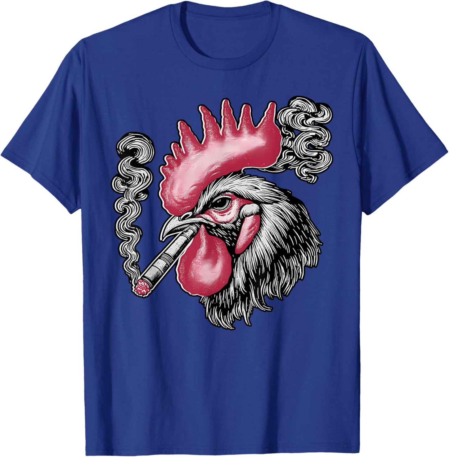 Funny Rooster Smoking Weed Marijuana Cannabis 420 Stoner T-Shirt - T-Shirt | Royal