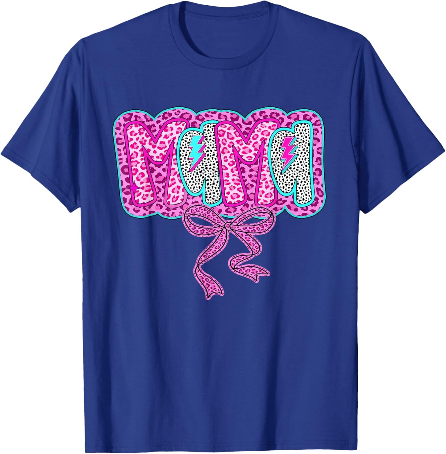 Mama Leopard Coquette Bow Pink Mother's Day Women Mom T-Shirt - T-Shirt | Royal