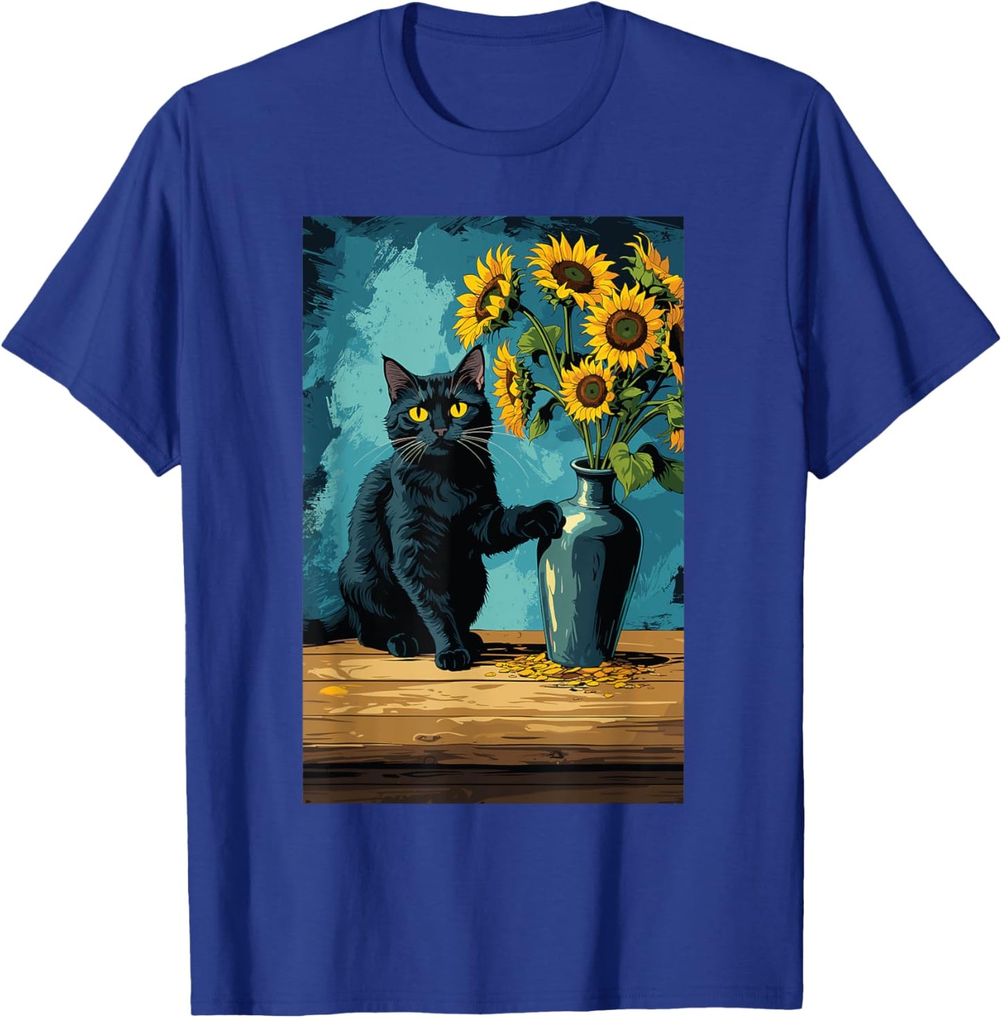 Cat with a flower vase Women T-Shirt - T-Shirt | Royal