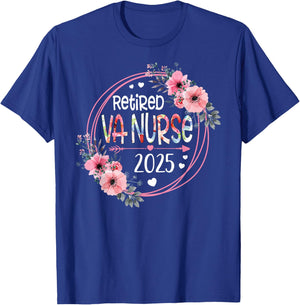 Retired VA Nurse Est 2025 Retirement Gifts RN Nurses T-Shirt - T-Shirt | Royal