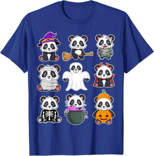 Panda Halloween Costume Spooky Ghost Horror Panda Halloween T-Shirt - T-Shirt | Royal