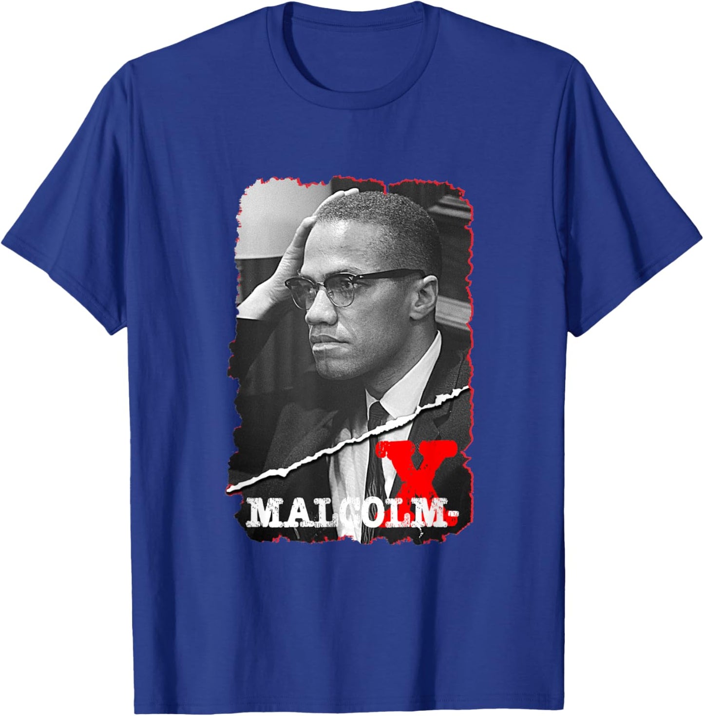 Great Moment Store Kids Youth Malcolm X Black Small Short Sleeve Modern Classic Casual Leisure Letter Print Malcolm X Design T-Shirt - T-Shirt | Royal