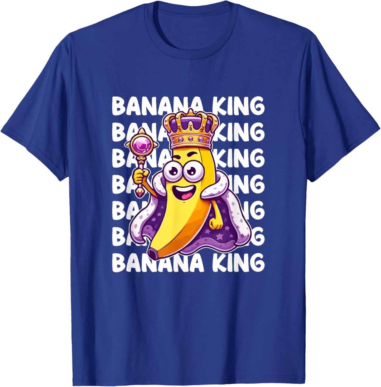 Banana Fruit Yellow King Men Women Kids Cute Cool Banana T-Shirt - T-Shirt | Royal
