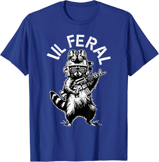 Lil Feral Raccoon Shirt for Kids Funny Raccoon Lover T-Shirt - T-Shirt | Royal