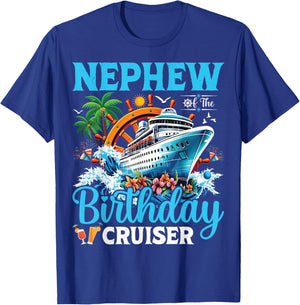 Nephew Of The Birthday Cruiser Cruise Boat Birthday Party T-Shirt - T-Shirt | Royal